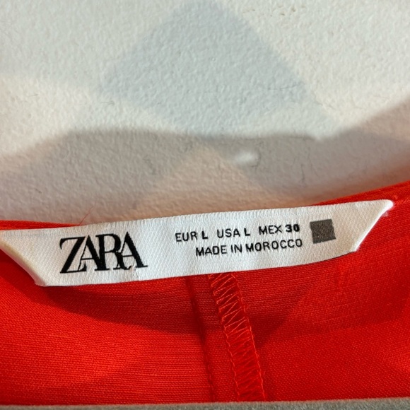 ZARA Sz L Viscose Linen Blend Tiered V-Neck Flowy Feminine Fresh Maxi Dress NEW - Picture 4 of 10